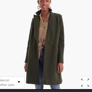 NEW JCrew Daphne topcoat in Green Italian boiled wool  size: 10Petite